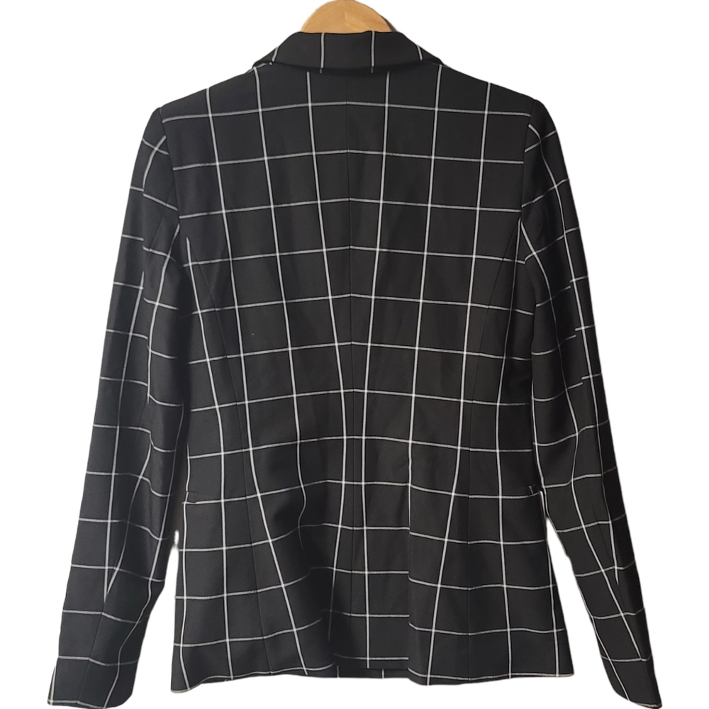 NWT Reformation Bardot Oversized Black Check Blazar SZ 6 - Picture 4 of 13